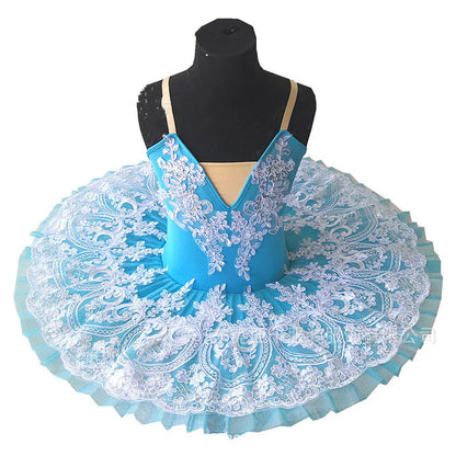 XiuLou Professional Ballet Tutu Dress for Girls, Polyester Applique Costume