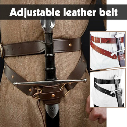 SS69 Medieval Renaissance Sword Holder Adjustable PU Leather Waist Belt