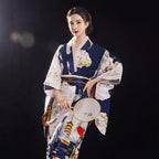 Traditional Japanese Yukata Kimono with Obi - Women's Evening Dress