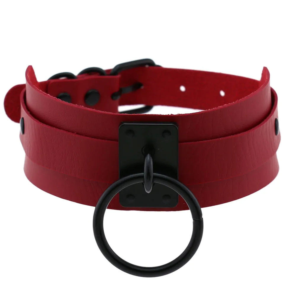 Punk Black Metal Tassel Red Choker Necklace Sexy Spiked Neck Strap Clavicle Collar Men Necklaces Hollween Women Y2K Jeweley Gift SS69 8.69 P016 red