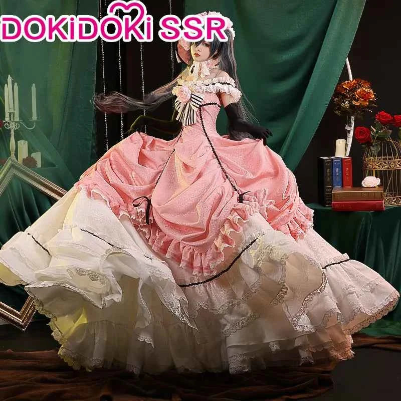 DokiDoki-SSR Ciel Phantomhive Cosplay Women Evening Dress Bustle Costume