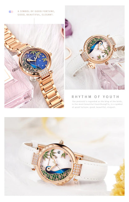 2020 New Reef Tiger/RT Top Brand Elegant Automatic Womens Watch Date Rose Gold Bracelet Watches RGA1587 SS69