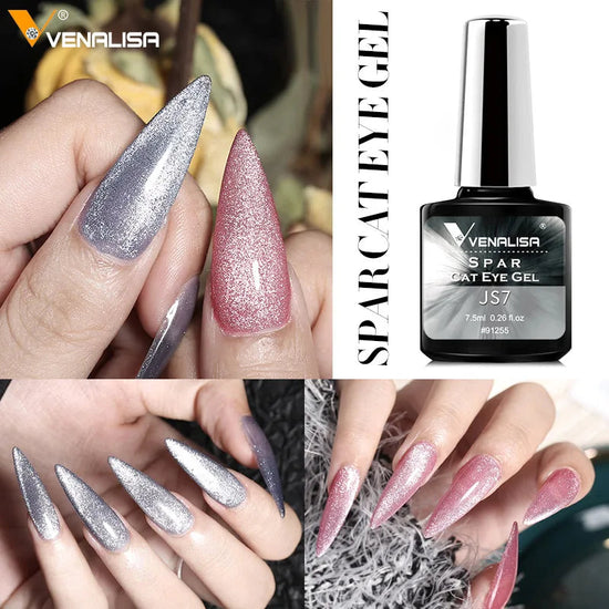 Venalisa Crystal Cat Eye Nail Gel Polish Magnetic Gel Nail Polish 7.5ml Soak Off UV LED Enamel UV Gel SS69