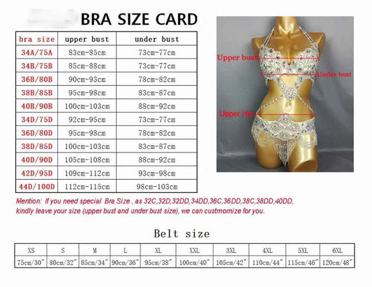 Sexy belly dance BRA+belt 2piece/ set costume set hot girl stage dance show clothing party evening event wear