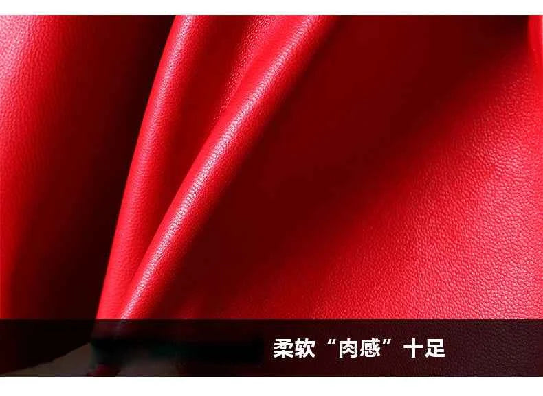 Lautaro Autumn Long Skirted Red Black Faux Leather Trench Coat for Women Double Breasted Elegant Luxury Fashion 4xl 5xl 6xl 7xl