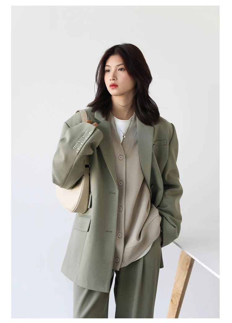 CHIC VEN Korean Autumn Winter Women's Sports Coat Casual Loose V-neck Sweatshirt for Women Thick Warm Tops Office Lady Female