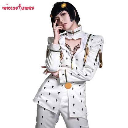 Miccostumes Men's Golden Wind Cosplay Costume Top and Pants Full Sets for Halloween Costume
