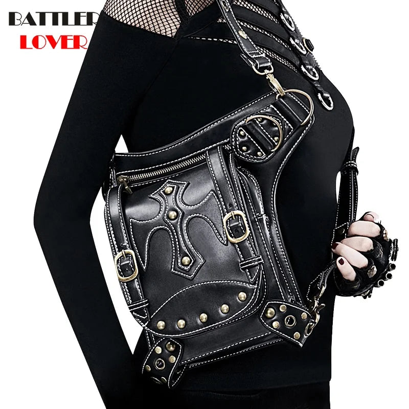 European Brand Design Chain Motorcycle Bags Women Clothing Shoulder Rivet Zipper Jacket Bag Messenger Bag Women Leather Handbags