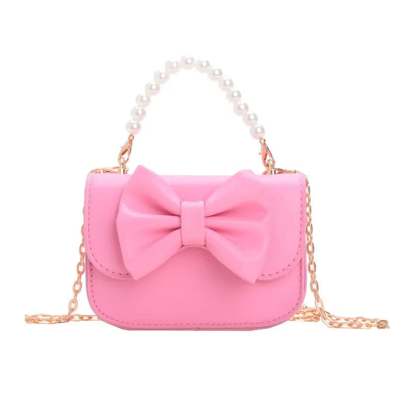 New Style Mini Fashion Messenger Bag for Girls Children's PU Shoulder Bag with Zipper Closure Solid Color Coin Purse