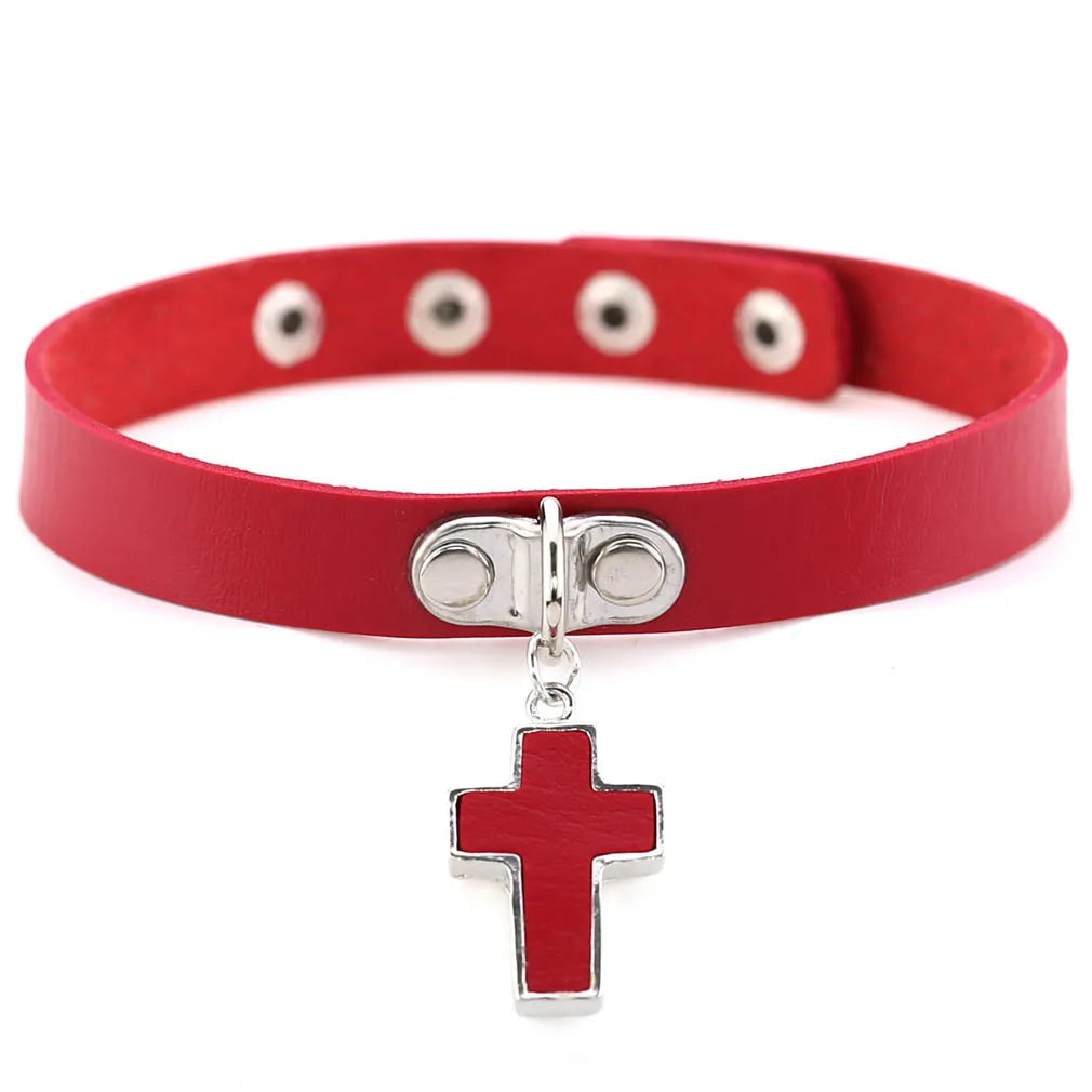 Punk Black Metal Tassel Red Choker Necklace Sexy Spiked Neck Strap Clavicle Collar Men Necklaces Hollween Women Y2K Jeweley Gift SS69 7.69 P157 red
