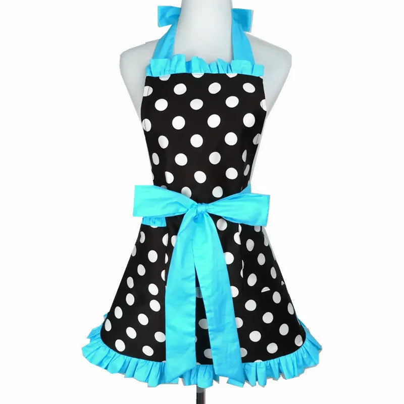 SS69 Cotton Princess Apron for Women, Oilproof Kitchen Cooking Waist Apron