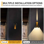 Modern Black Outdoor Wall Lights, 3000K up Down Patio Porch Lights Wall Mount Outdoor Sconces for House Yard Hallway
