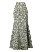1pcs/lot Women Skirt vintage  Style Retro Mermaid Skirt Vintage Long Ruffle Slim Fishtail Skirt lace-up long print skirt - SS69