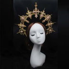 Baroque Gold Halo Headband Tiara - Lolita Vintage Goddess Style