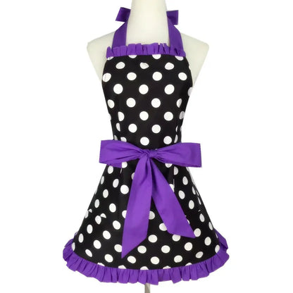 SS69 Cotton Princess Apron for Women, Oilproof Kitchen Cooking Waist Apron