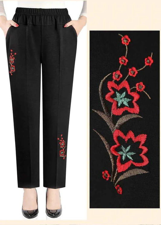 Extra Large Size XL-8XL Middle-aged Women Trousers Autumn New High Waist Elastic Casual Pants Winter Thick Velvet Warm Pants 282