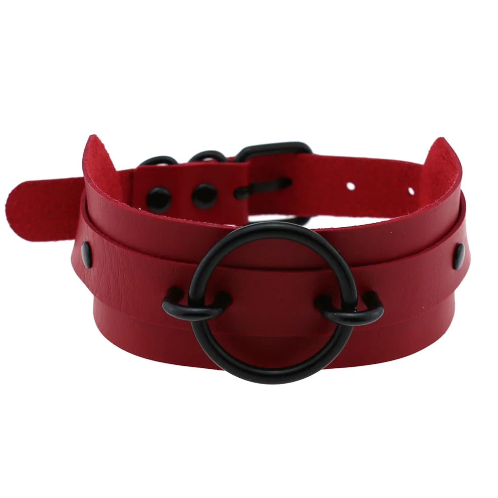 Punk Black Metal Tassel Red Choker Necklace Sexy Spiked Neck Strap Clavicle Collar Men Necklaces Hollween Women Y2K Jeweley Gift SS69 8.69 P055 red