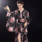 Traditional Japanese Yukata Kimono with Obi - Women's Evening Dress