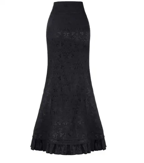 1pcs/lot Women Skirt vintage  Style Retro Mermaid Skirt Vintage Long Ruffle Slim Fishtail Skirt lace-up long print skirt - SS69