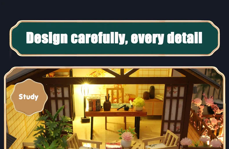 Doll House Wooden Furniture Diy Dollhouse Miniature Puzzle Assemble Miniatures Dollhouse Kits Educational Toys For Children Gift SS69