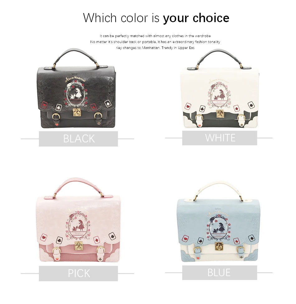 JIEROTYX Women Backpack Girl Alice Bag In Wonderland School Backpack Bag Women Handbags Bag Black Gothic Punk Style Hot Sale