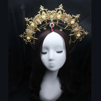 Baroque Gold Halo Headband Tiara - Lolita Vintage Goddess Style