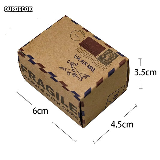 SS69 Kraft Paper Candy Boxes, Travel Theme Airplane Design, 50 Pack