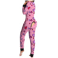 Sexy Women Pajamas Onesies Button-down Buttoned Flap Adults Pyjama Autumn Long Sleeve V-neck Jumpsuit Female Bodysuit Sleepwear
