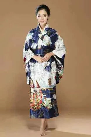 Fashion National Trends Women Sexy Kimono Yukata With Obi Novelty Evening Dress Japanese Cosplay Costume Floral One Size