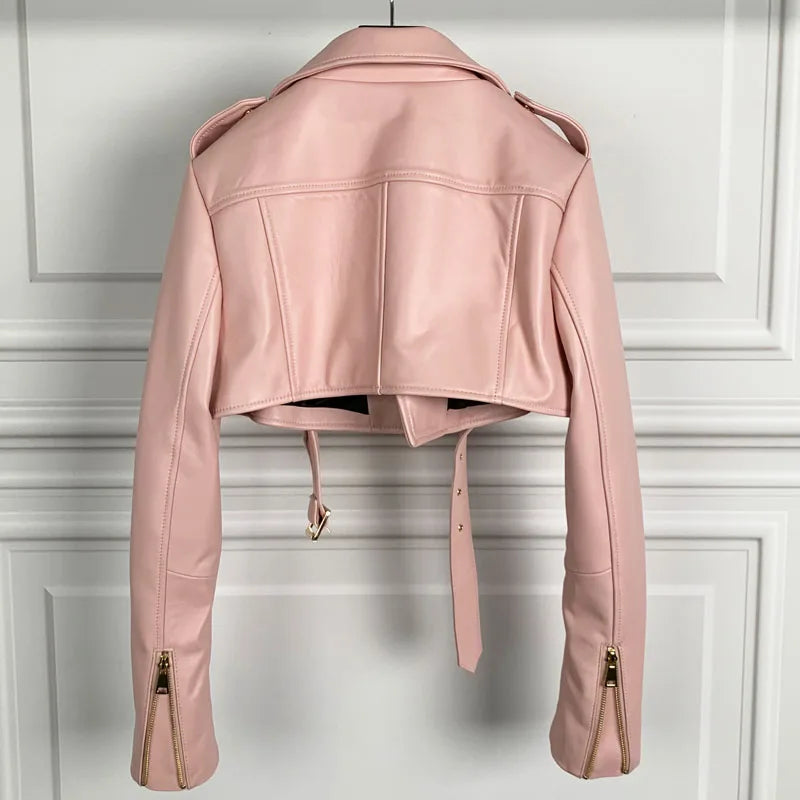 GO BALLISTIC Women's Sheepskin Leather Jacket - Short, Colorful
