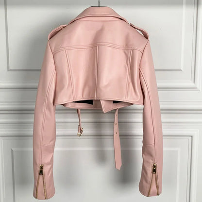 Real Leather Jacket 2022 Autumn Ladies Colorful Genuine Leather Top Short