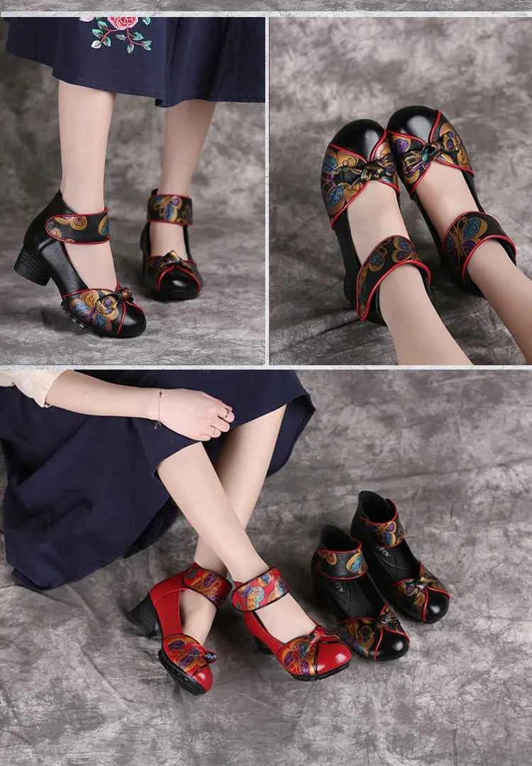 GKTINOO 2025 Spring Autumn New Retro Genuine Leather Platform Shoes Women's Pumps High Heel Soft Bottom Shoes Women Designers