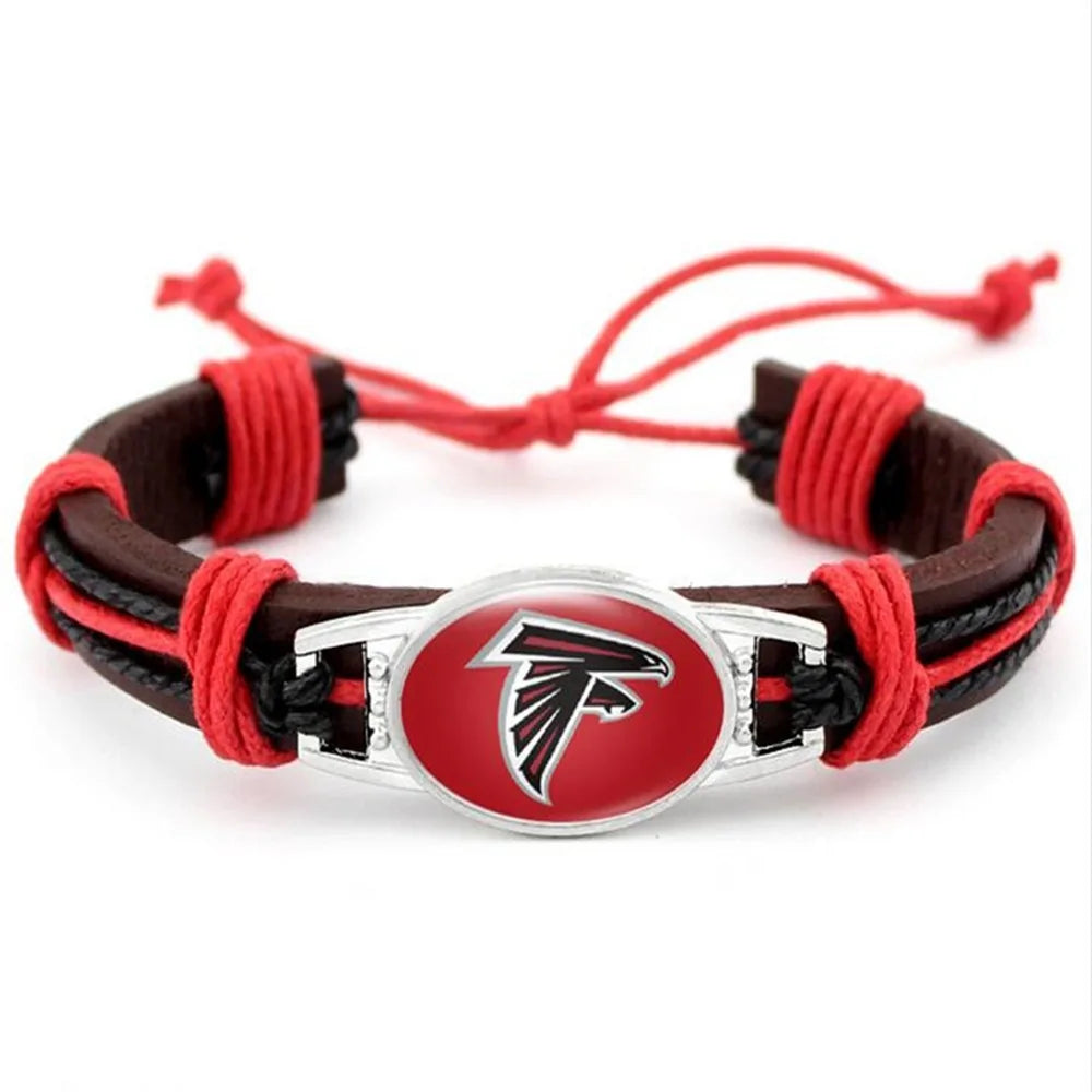 NFL Leather Charm Bracelet with Vintage Butterfly & Pearl Accents