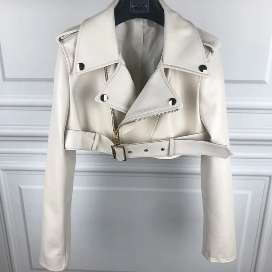 Real Leather Jacket 2022 Autumn Ladies Colorful Genuine Leather Top Short