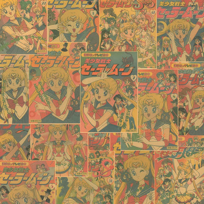 Retro Kraft Paper for Restaurant Decoration, Japanese Beauty Girl, Celebrity Magazine Poster, Izakaya Wall Sticker SS69