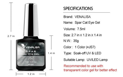 Venalisa Crystal Cat Eye Nail Gel Polish Magnetic Gel Nail Polish 7.5ml Soak Off UV LED Enamel UV Gel SS69
