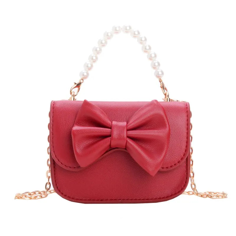 New Style Mini Fashion Messenger Bag for Girls Children's PU Shoulder Bag with Zipper Closure Solid Color Coin Purse