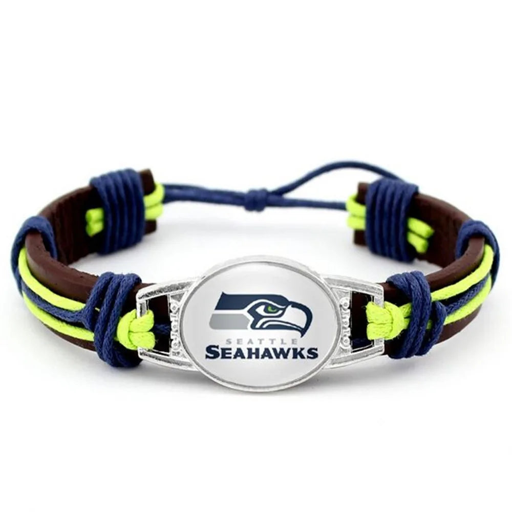 NFL Leather Charm Bracelet with Vintage Butterfly & Pearl Accents
