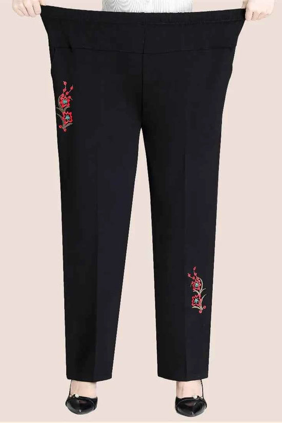 Extra Large Size XL-8XL Middle-aged Women Trousers Autumn New High Waist Elastic Casual Pants Winter Thick Velvet Warm Pants 282