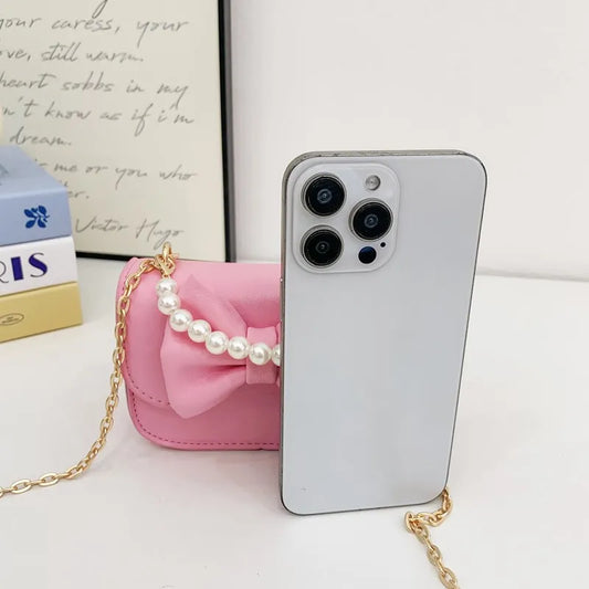 New Style Mini Fashion Messenger Bag for Girls Children's PU Shoulder Bag with Zipper Closure Solid Color Coin Purse