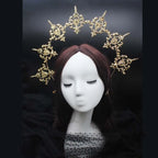 Baroque Gold Halo Headband Tiara - Lolita Vintage Goddess Style