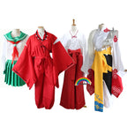 Anime Inuyasha Cosplay Costumes Red Japanese Kimono Higurashi Kagome Kikyo Sesshoumaru for Halloween Party Wigs Free wigcap