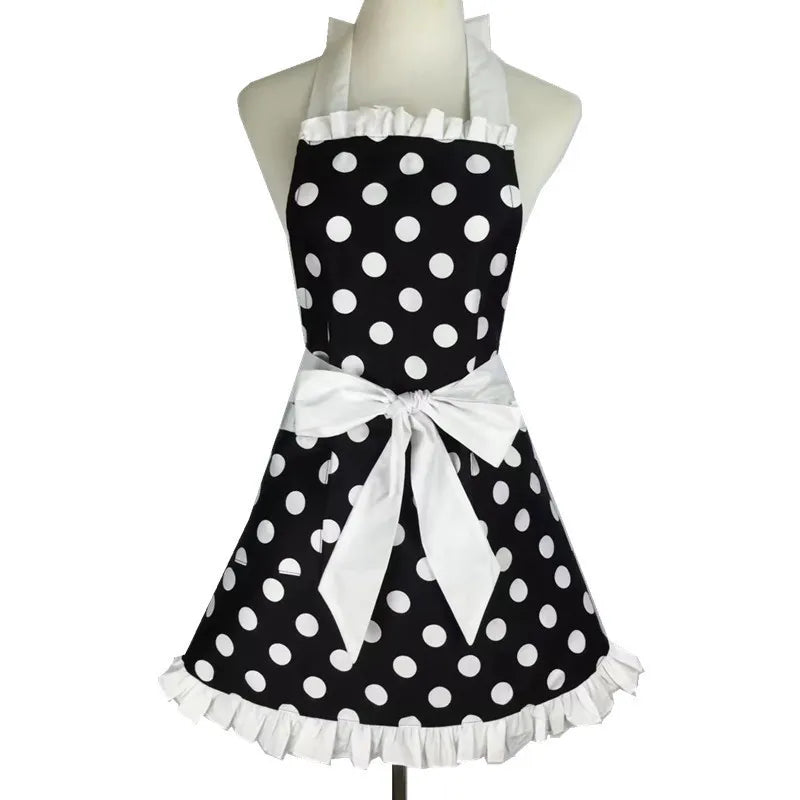 SS69 Cotton Princess Apron for Women, Oilproof Kitchen Cooking Waist Apron