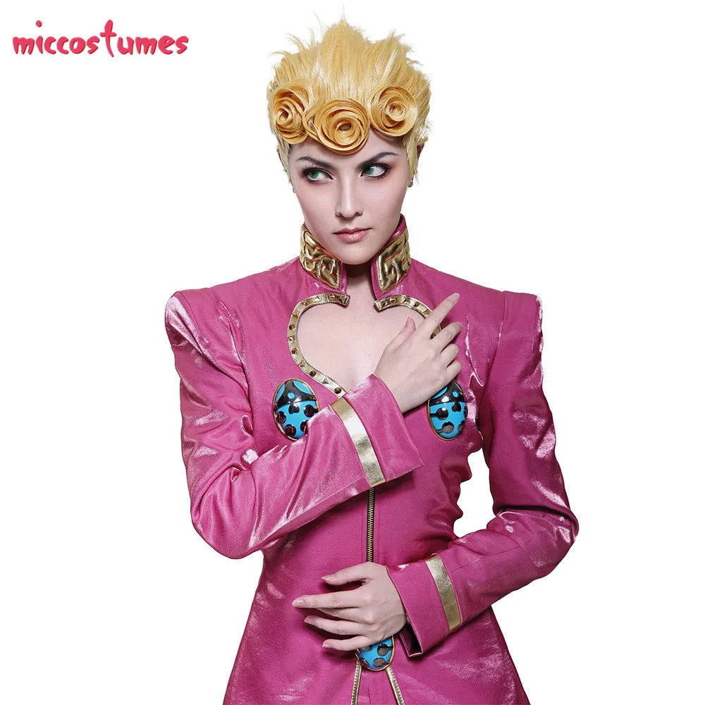 Miccostumes Giorno Giovanna Golden Wind Cosplay Costume PU Leather