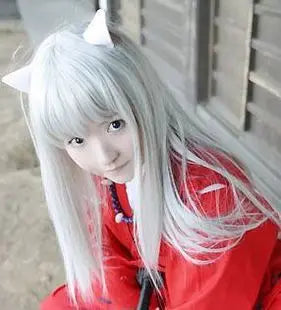 Anime Inuyasha Cosplay Costumes Red Japanese Kimono Higurashi Kagome Kikyo Sesshoumaru for Halloween Party Wigs Free wigcap