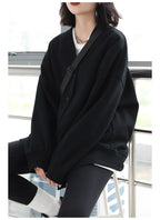 CHIC VEN Korean Autumn Winter Women's Sports Coat Casual Loose V-neck Sweatshirt for Women Thick Warm Tops Office Lady Female