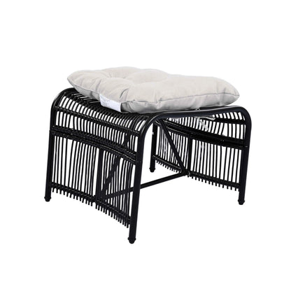 3 Pieces Wicker Outdoor Patio Furniture Set with Lounge Chair for Garden Deck and Porch