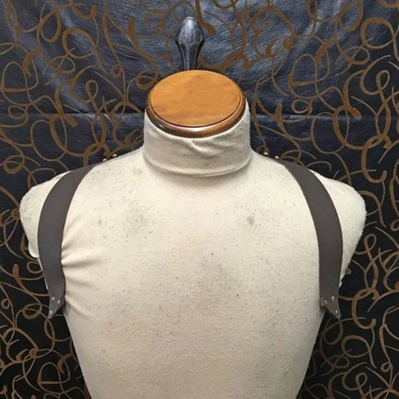 Men Medieval Sword Katana Leather Back Scabbard Viking Sheath Gothic Steampunk Warrior Knight Rapier Holder Hanger Larp Harness SS69