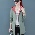 2022 New Spring Autumn Women Jacket Streetwear Hooded Coat Zippers Jackets Windbreakers Female Causal Outerwear 4XL SS69 20.69 pea green color / 4XL