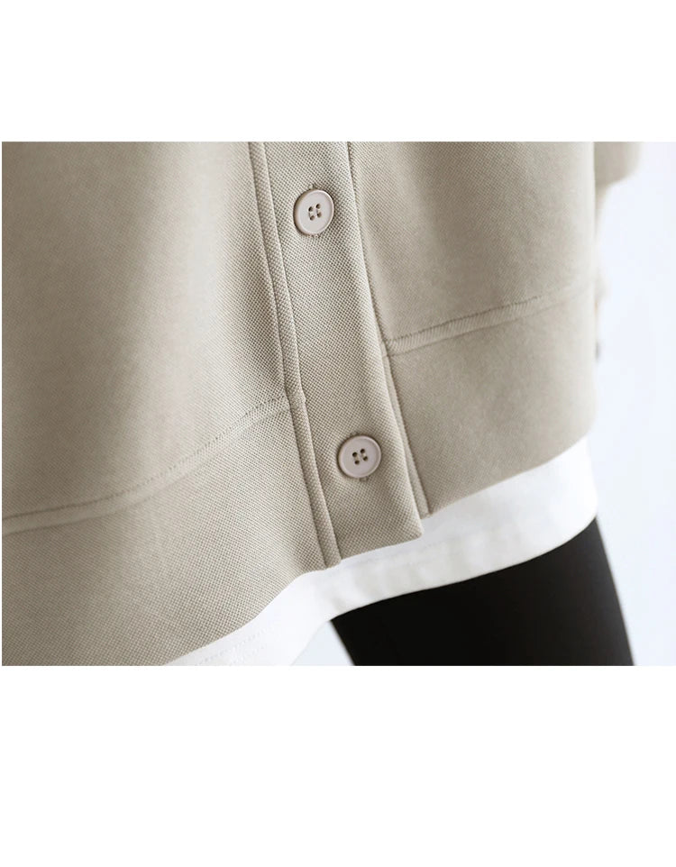 CHIC VEN Korean Autumn Winter Women's Sports Coat Casual Loose V-neck Sweatshirt for Women Thick Warm Tops Office Lady Female